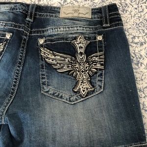 Miss Me Easy Fit Plus Size Jean Shorts Size 34